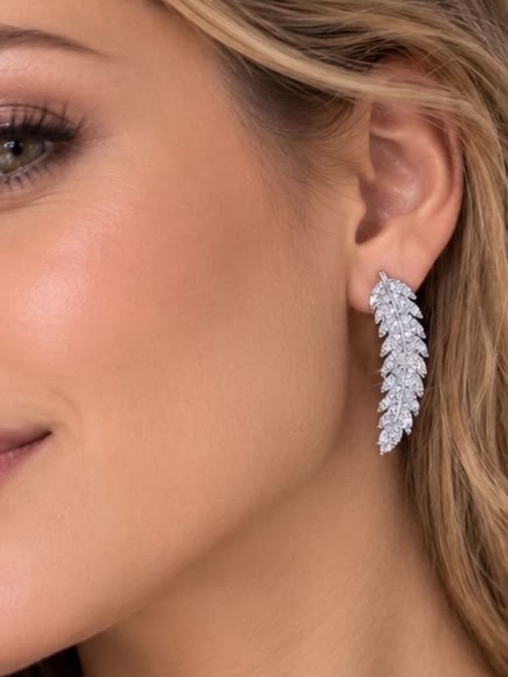Sparkling Silver Leaf Drop Earrings - Elegant Women’s Jewelry